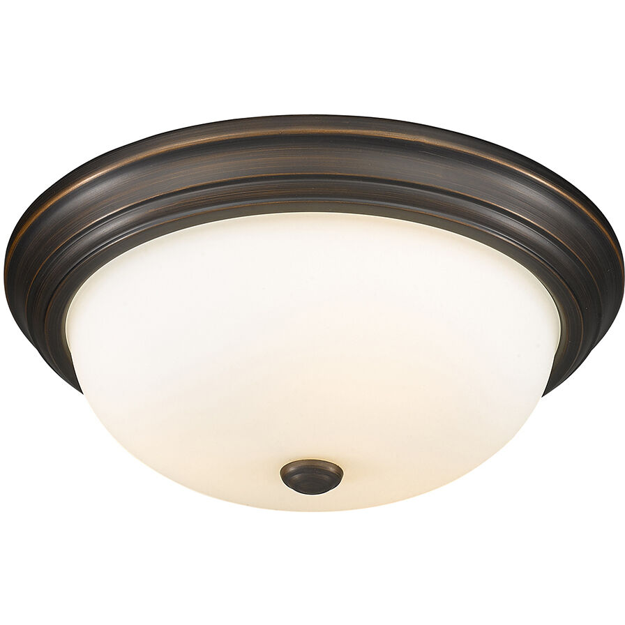 Kipson 3 Light 15 inch Rubbed Bronze Flush Mount Ceiling Light